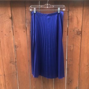 Blue Forever 21 Midi Crinkle Skirt